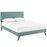 Camille Queen Fabric Platform Bed with Round Splayed Legs 5633-LAG