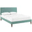 Camille Queen Fabric Platform Bed with Squared Tapered Legs 5634-LAG