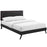 Jessamine Full Vinyl Platform Bed with Round Splayed Legs 5639-BLK