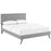 Jessamine Full Fabric Platform Bed with Round Splayed Legs 5640-LGR