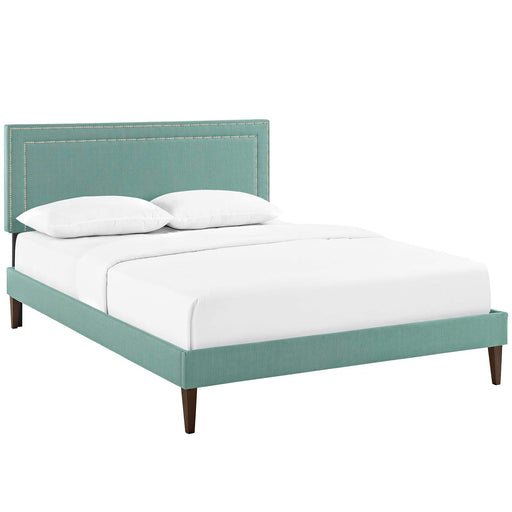 Jessamine Full Fabric Platform Bed with Squared Tapered Legs 5642-LAG