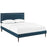 Jessamine Full Fabric Platform Bed with Round Tapered Legs 5644-AZU