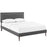 Jessamine Full Fabric Platform Bed with Round Tapered Legs 5644-GRY