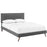 Jessamine Queen Fabric Platform Bed with Round Splayed Legs 5646-GRY