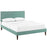 Jessamine Queen Fabric Platform Bed with Squared Tapered Legs 5647-LAG