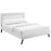 Jessamine King Vinyl Platform Bed with Round Splayed Legs 5649-WHI