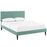 Jessamine King Fabric Platform Bed with Squared Tapered Legs 5652-LAG