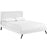 Josie Full Vinyl Platform Bed with Round Splayed Legs 5655-WHI