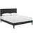 Josie Queen Vinyl Platform Bed with Squared Tapered Legs 5663-BLK