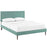 Josie Queen Fabric Platform Bed with Round Tapered Legs 5666-LAG