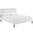 Josie King Vinyl Platform Bed with Round Tapered Legs 5671-WHI