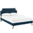 Laura Full Fabric Platform Bed with Round Splayed Legs 5674-AZU