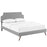 Laura Full Fabric Platform Bed with Round Splayed Legs 5674-LGR