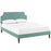 Laura Full Fabric Platform Bed with Squared Tapered Legs 5676-LAG