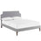 Laura Full Fabric Platform Bed with Squared Tapered Legs 5676-LGR