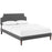 Laura Queen Fabric Platform Bed with Squared Tapered Legs 5681-GRY