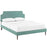 Laura King Fabric Platform Bed with Round Tapered Legs 5688-LAG