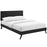 Phoebe Full Vinyl Platform Bed with Round Splayed Legs 5689-BLK