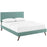 Phoebe Full Fabric Platform Bed with Round Splayed Legs 5690-LAG