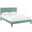 Phoebe Full Fabric Platform Bed with Squared Tapered Legs 5692-LAG