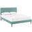 Phoebe Full Fabric Platform Bed with Round Tapered Legs 5694-LAG