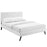 Terisa Full Vinyl Platform Bed with Round Splayed Legs 5705-WHI