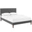 Terisa Full Fabric Platform Bed with Squared Tapered Legs 5708-GRY