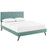 Terisa Queen Fabric Platform Bed with Round Splayed Legs 5712-LAG