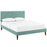 Terisa Queen Fabric Platform Bed with Squared Tapered Legs 5713-LAG