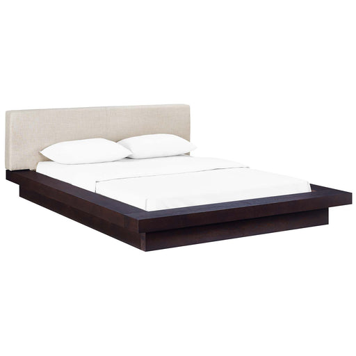 Freja Queen Fabric Platform Bed 5721-CAP-BEI-SET