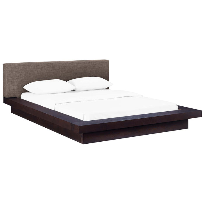 Freja Queen Fabric Platform Bed 5721-CAP-BRN-SET