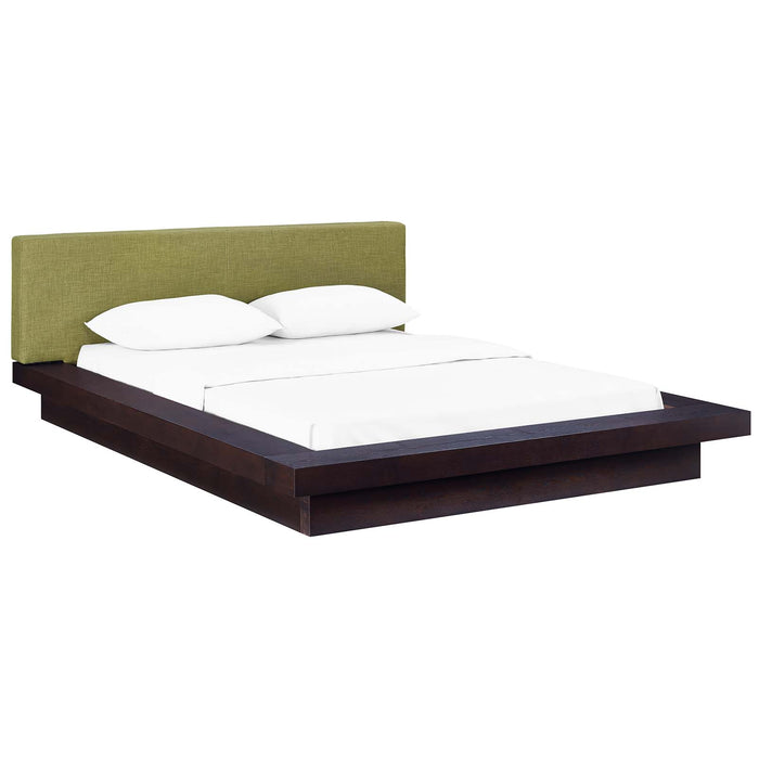 Freja Queen Fabric Platform Bed 5721-CAP-GRN-SET