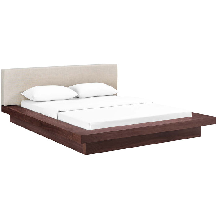 Freja Queen Fabric Platform Bed 5721-WAL-BEI-SET