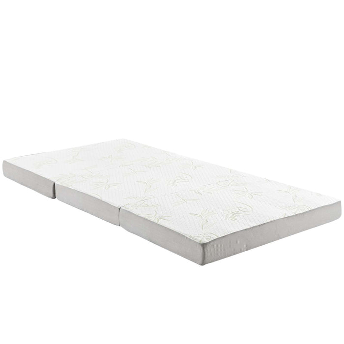 Relax 39 x 75 x 4 (Twin) Tri-Fold Mattress 5782-WHI