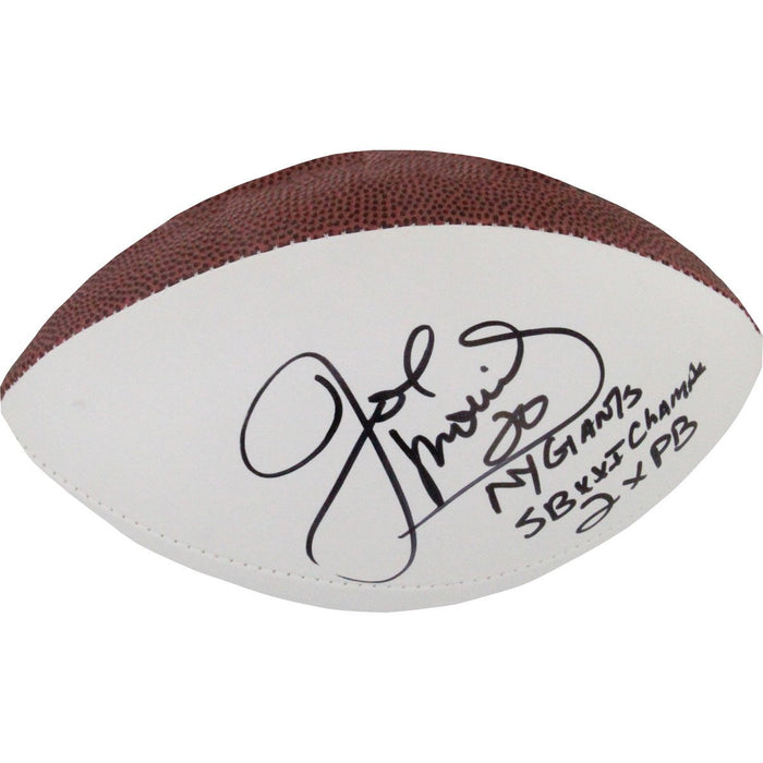 Joe Morris Autographed "NYG 82-88  SB XXI Champs  2 x Pro Bowl" Inscription New York Giants Mini Football LTD 50