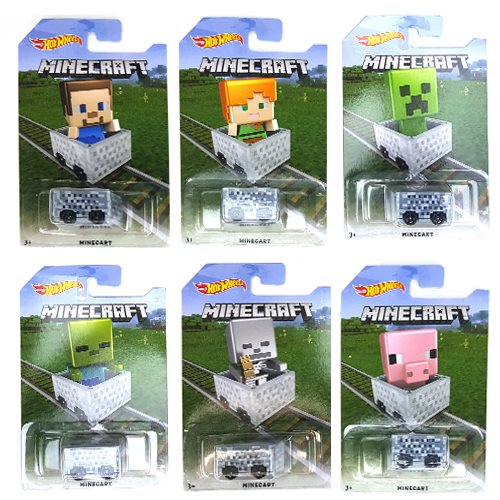 Hot Wheels Minecraft Minecart Vehicles Case                 