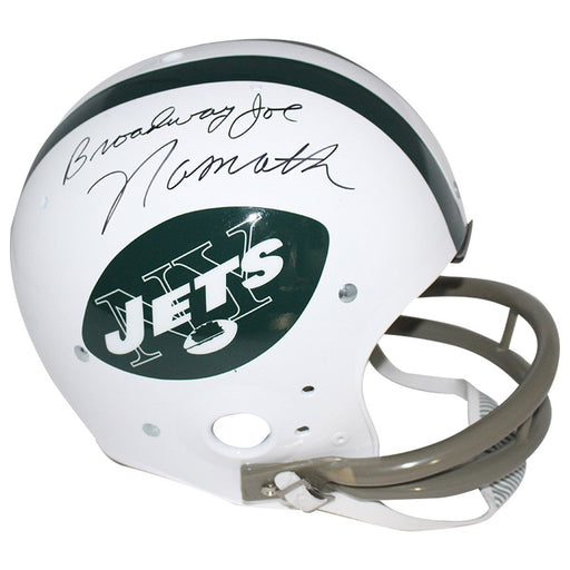 Joe Namath Signed New York Jets 65-77 Riddell TK Throwback Full Size Replica Helmet w/ "Broadway" Insc