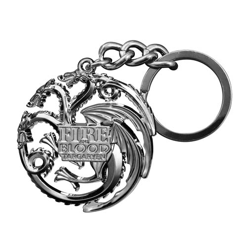 Game of Thrones Targaryen Dragon Gun Metal Finish Key Chain 