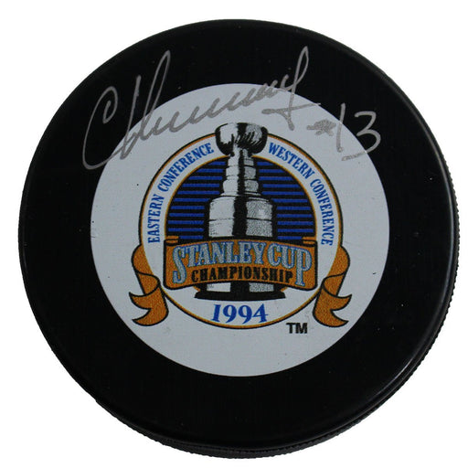 Sergei Nemchinov Signed 1994 Stanley Cup Puck Signed in Silver