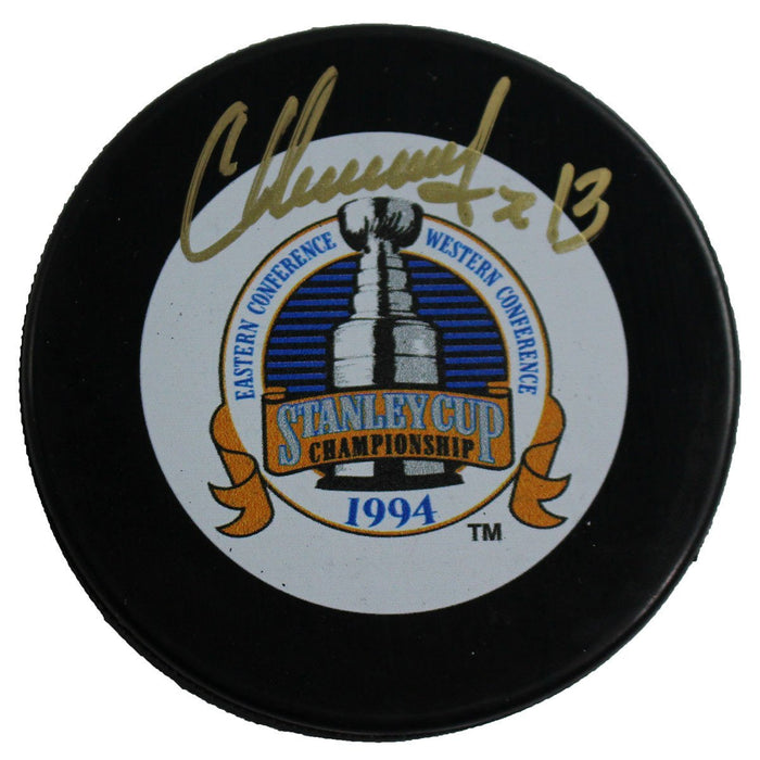 Sergei Nemchinov Signed 1994 Stanley Cup Puck Signed in Gold