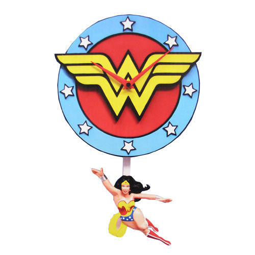 Wonder Woman 3-D Pendulum Wall Clock                        