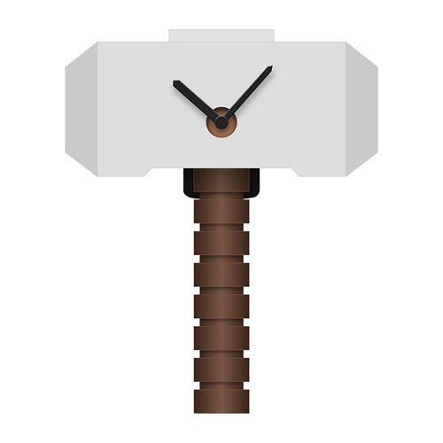 Thor's Hammer Wobble Wall Clock                             