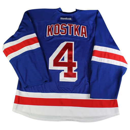 Michael Kostka # 4 New York Ranger Blue Issued Jersey (size 56)