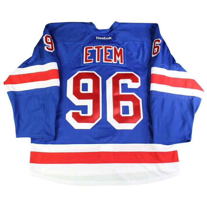 Emerson Etem # 96 New York Ranger Blue Issued Jersey ( Size 58)