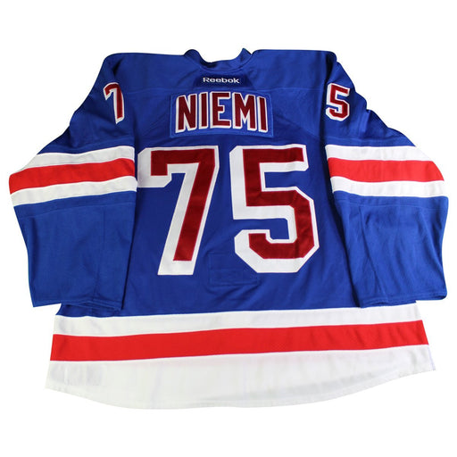 Jyri Niemi # 75 New York Rangers Blue Issued Jersey (Size 58 Plus)