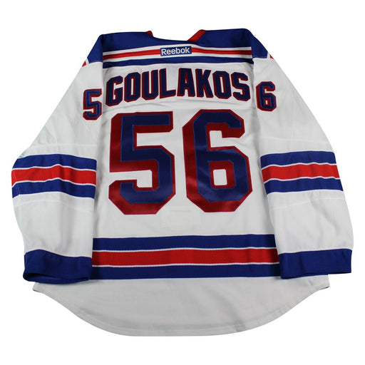 Spiro Goulakos # 56 New York Ranger White Issued Jersey ( Size 58 )