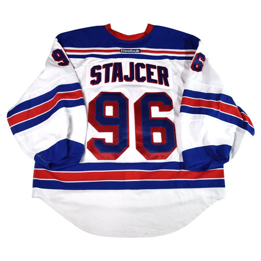 Scott Stajcer # 96 New York Ranger White Issued Jersey ( Size 58)