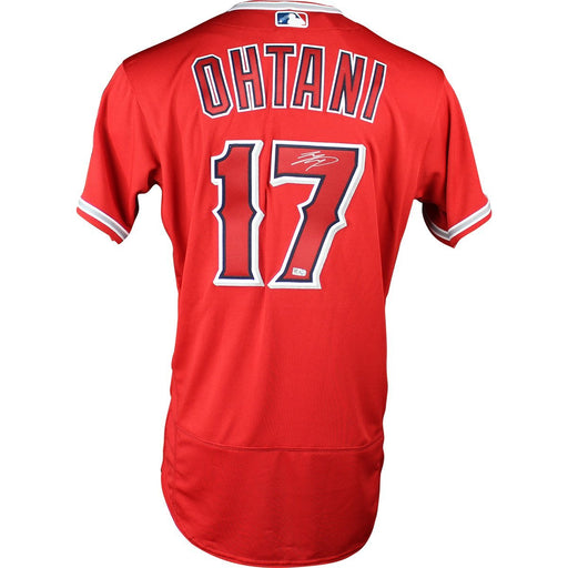 Shohei Ohtani Signed Los Angeles Angels of Anaheim 2018 Authentic Scarlet Jersey (MLB Authenticated) (Silver signature) 