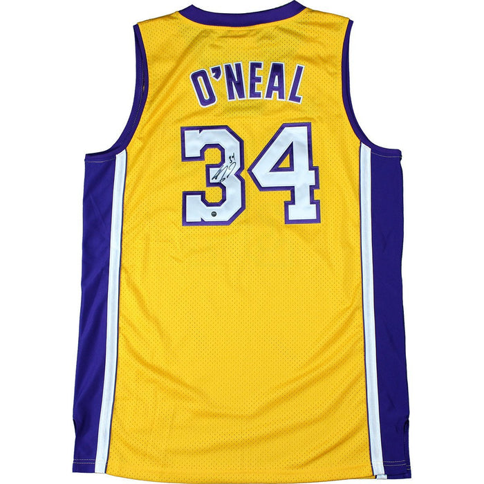 Shaquille ONeal Signed Los Angeles Lakers Yellow/Purple Replica Jersey