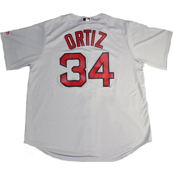 David Ortiz Majestic Red Sox Grey #34 Replica Away Jersey (XL)(7700-RSX3-BQ7-O34)